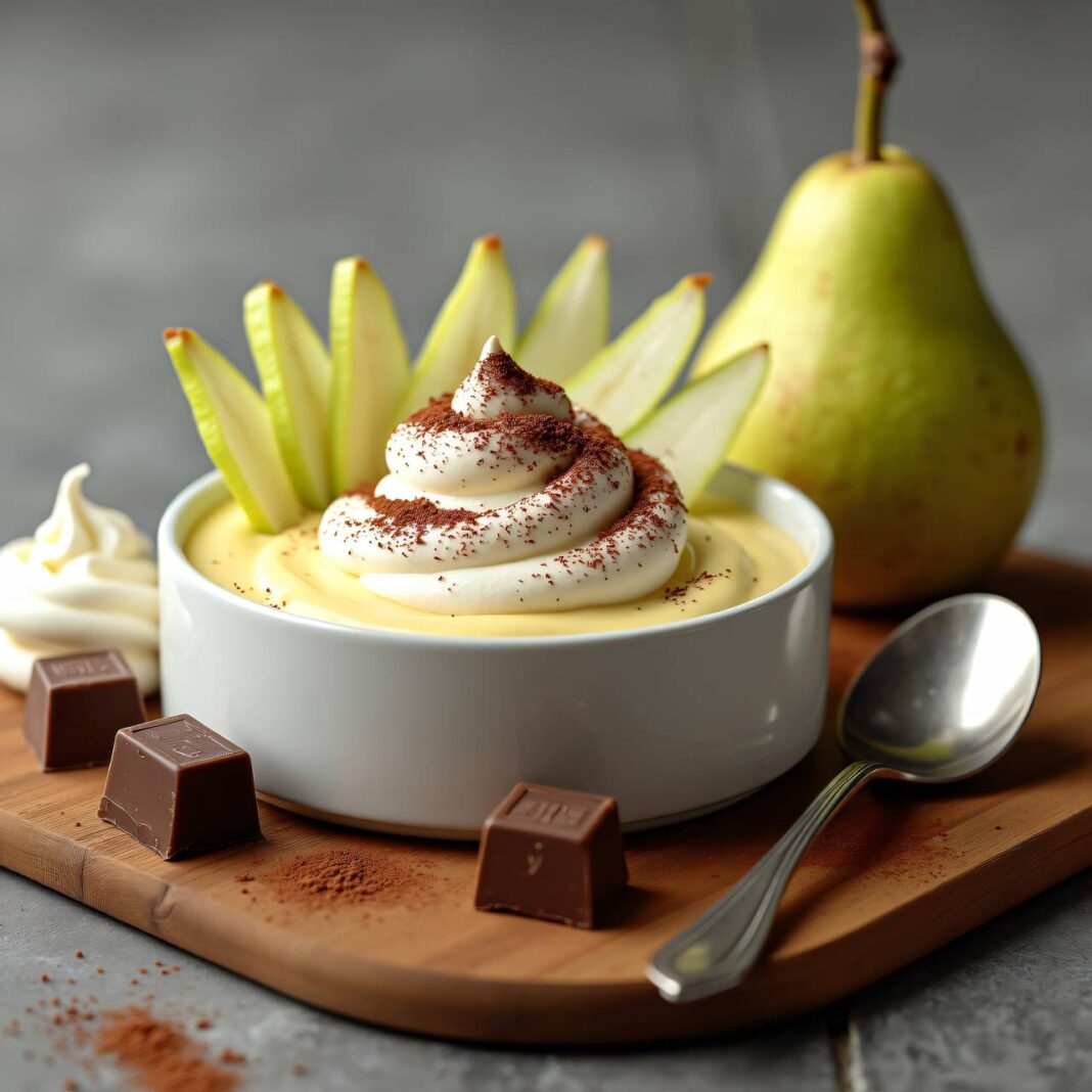 Birnencrème mit Schokoladenstückchen Rezept Birnencrème mit Schokoladenstückchen Rezept