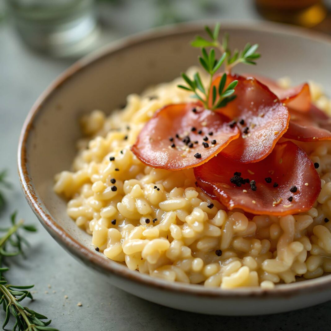 Birnenrisotto mit Schinken Rezept Birnenrisotto mit Schinken Rezept