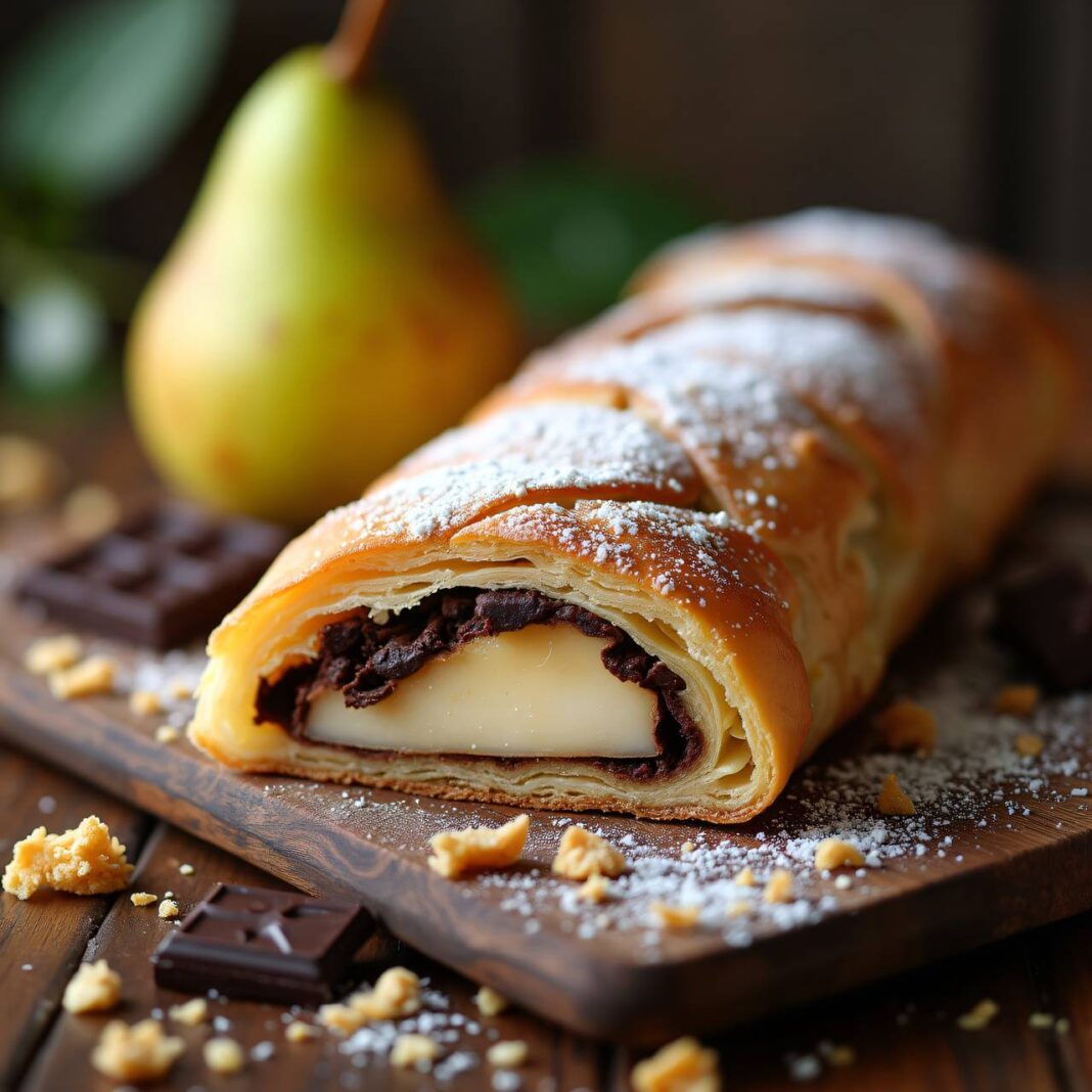 Birnenstrudel mit Schokoladenstückchen Rezept Birnenstrudel mit Schokoladenstückchen Rezept