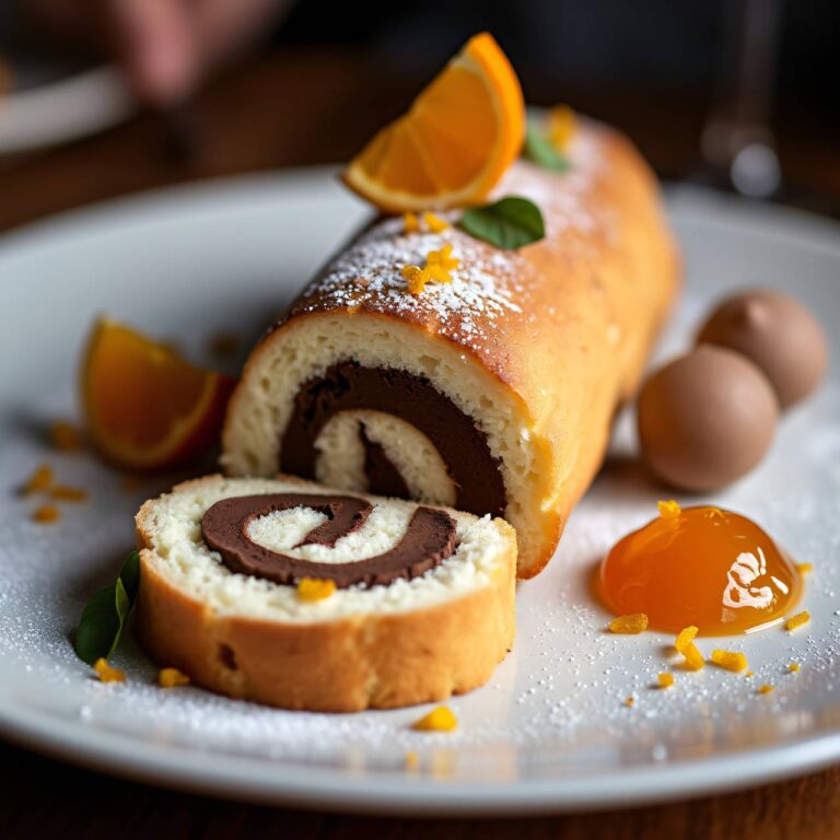 Biskuitroulade mit Espresso-Mousse Rezept