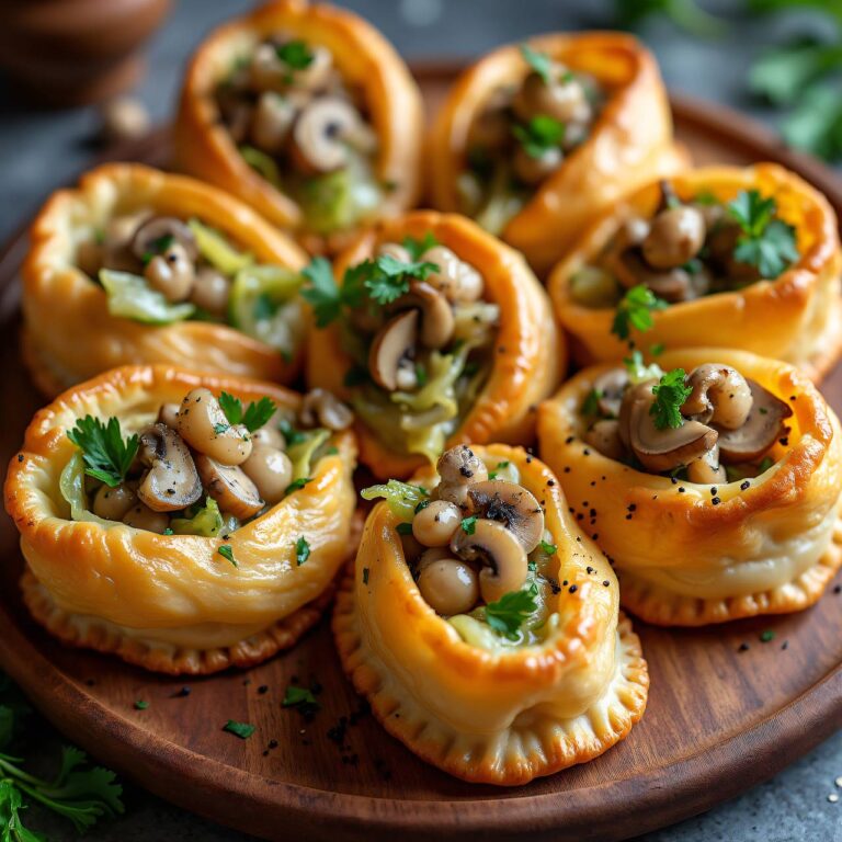 Blätterteig-Pastete mit Bratkügeli, Wirz und Champignons Rezept