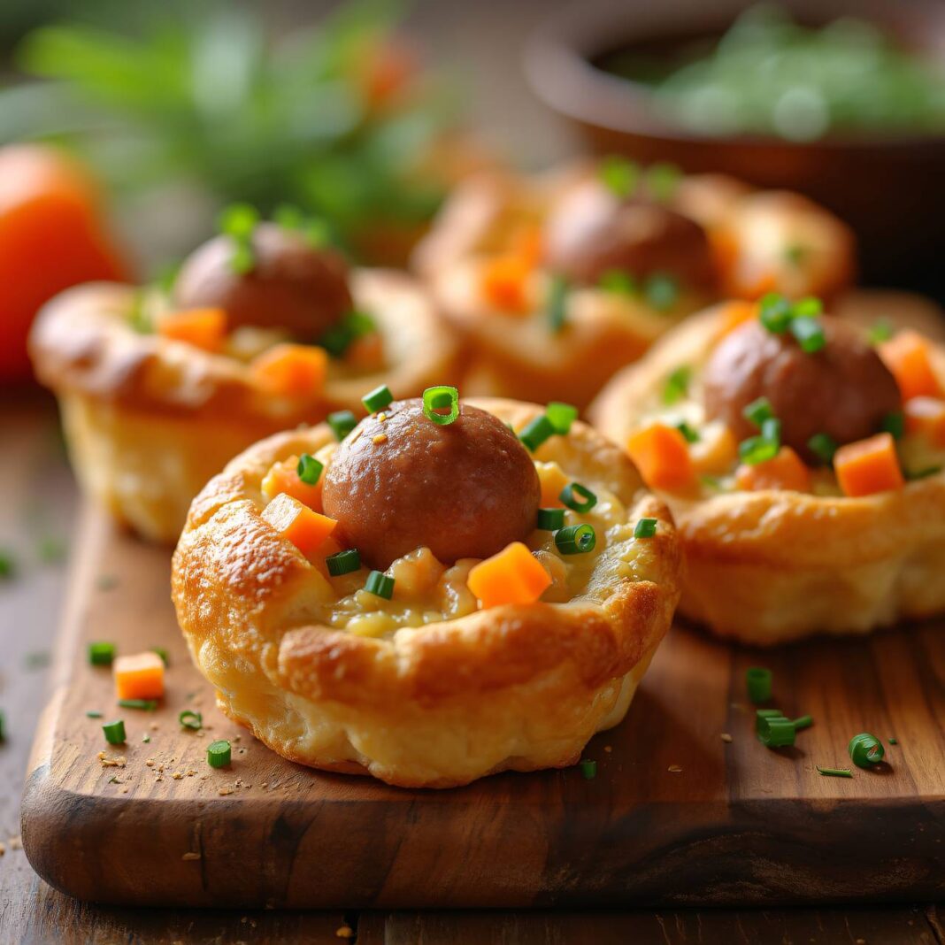 Blätterteig-Pastete mit Fleischbällchen Rezept Blätterteig-Pastete mit Fleischbällchen Rezept