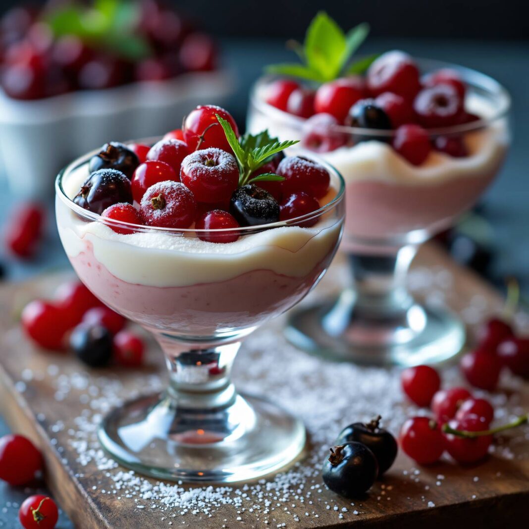 Blanc-Cassis-Sabayon auf Johannisbeeren Rezept Blanc-Cassis-Sabayon auf Johannisbeeren Rezept