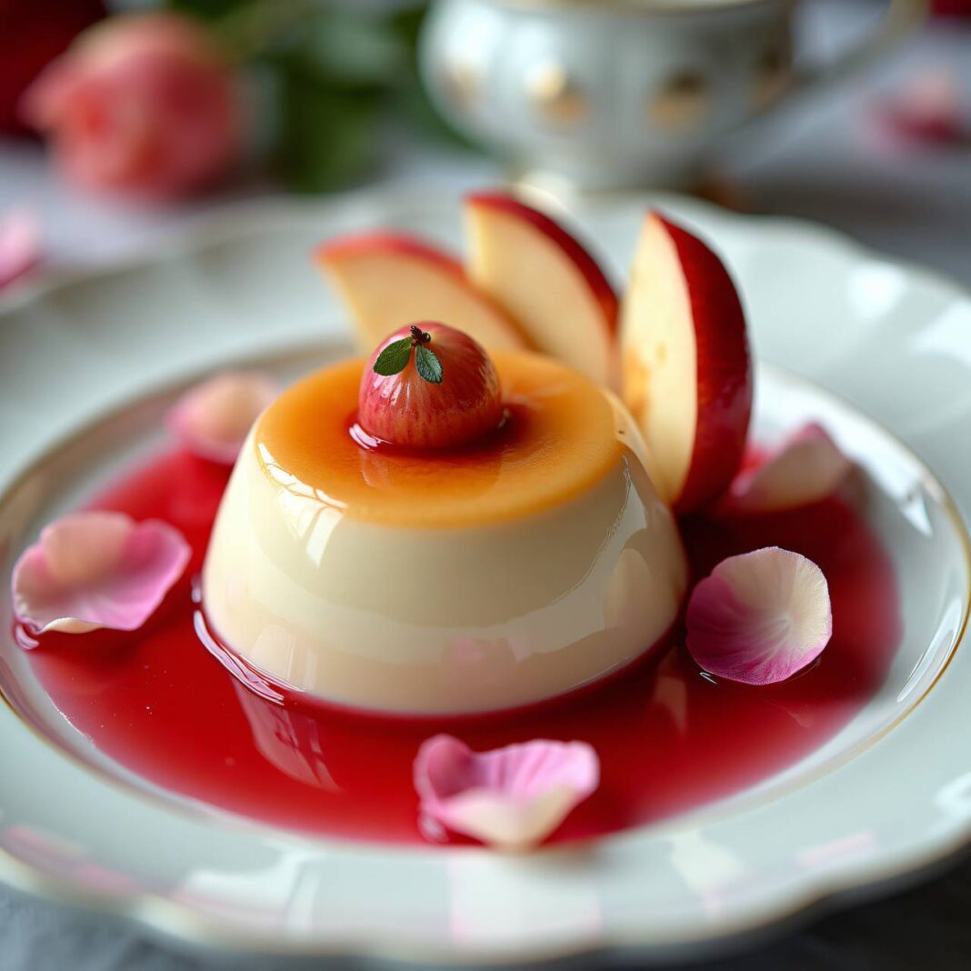 Blanc-manger mit Apfel-Rosen-Sirup Rezept Blanc-manger mit Apfel-Rosen-Sirup Rezept