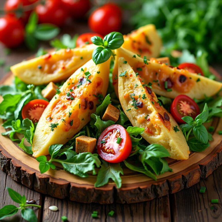 Blatt-Tomatensalat mit Maisecken Rezept
