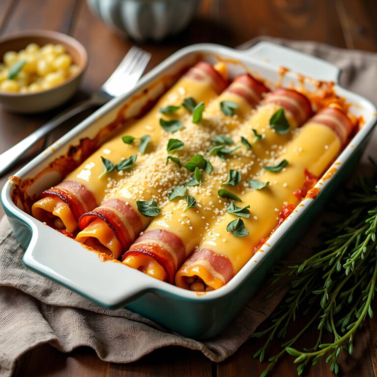 Bohnen-Cannelloni mit Speck Rezept
