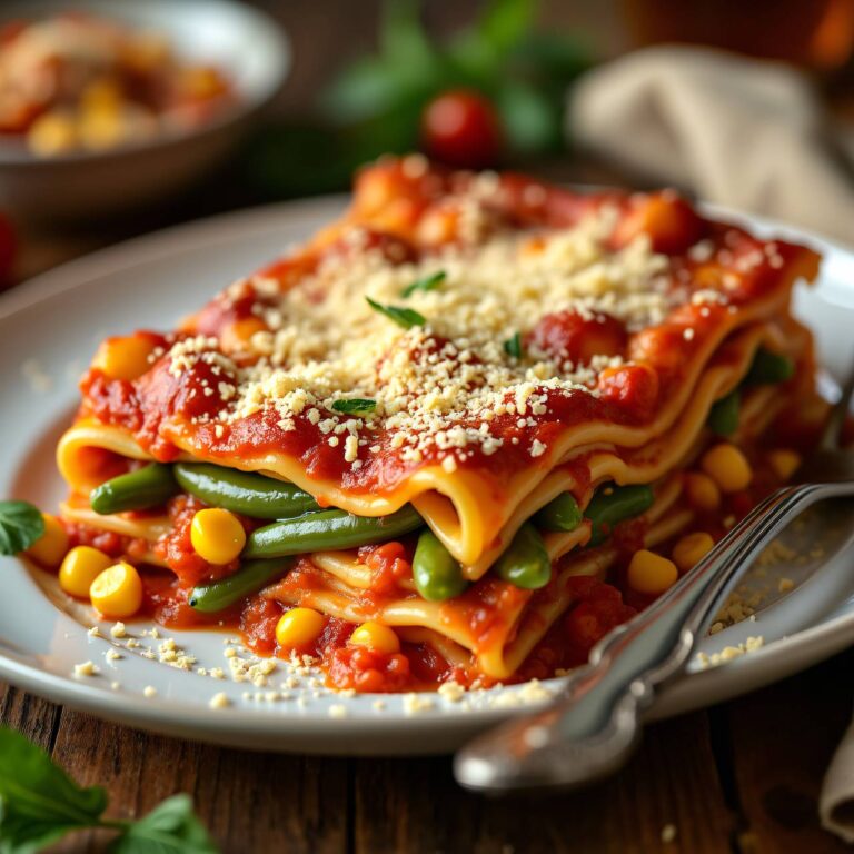 Bohnen-Mais-Lasagne Rezept