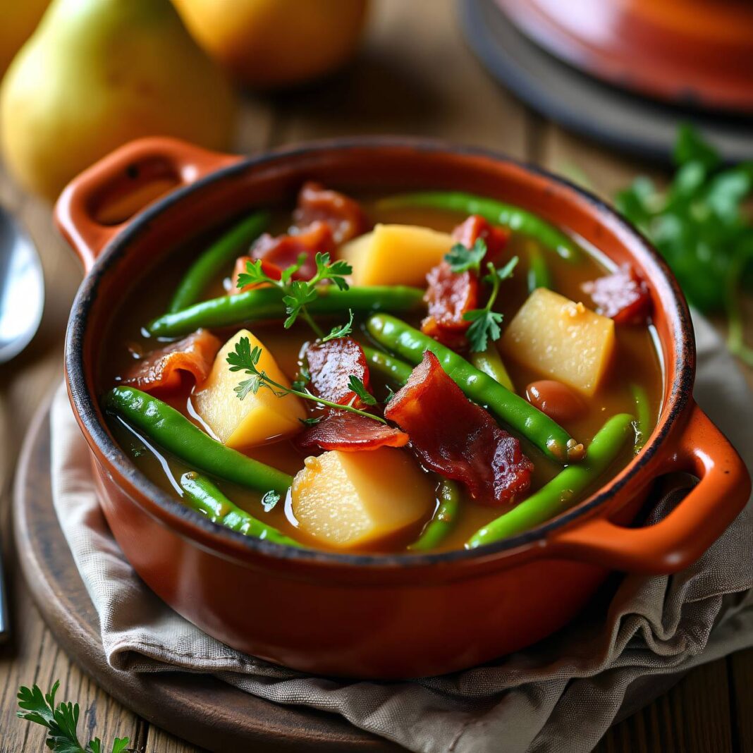 Bohnen-Speck-Topf mit Birnen Rezept Bohnen-Speck-Topf mit Birnen Rezept