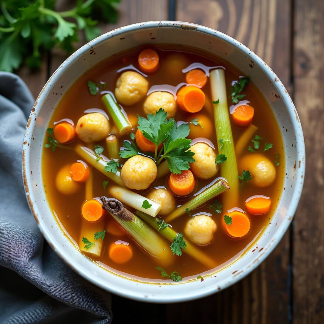 Bouillon mit Fleischbällchen Rezept Bouillon mit Fleischbällchen Rezept