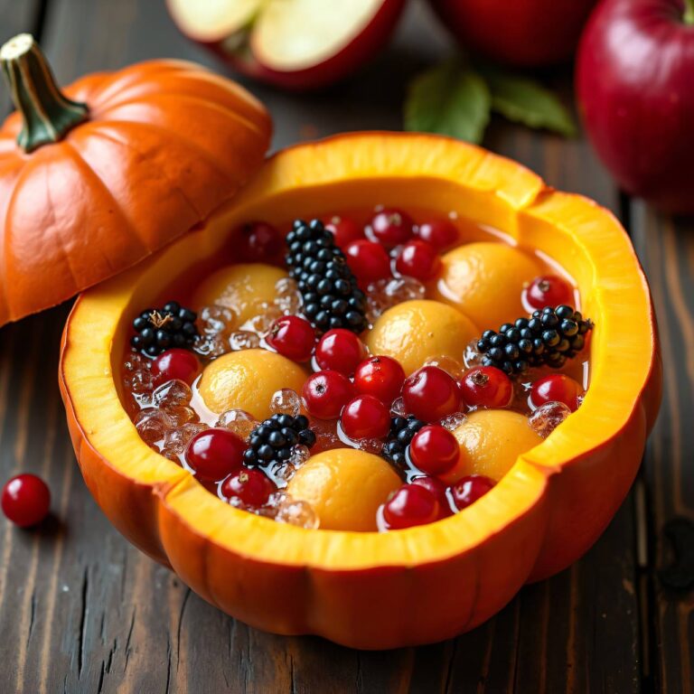 Bowle im Kürbis serviert Rezept