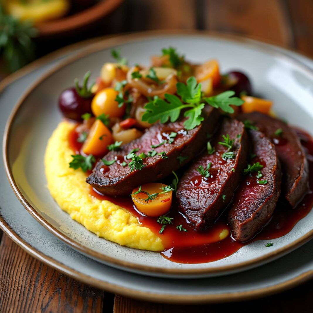 Brasato al Merlot mit Polenta Rezept Brasato al Merlot mit Polenta Rezept