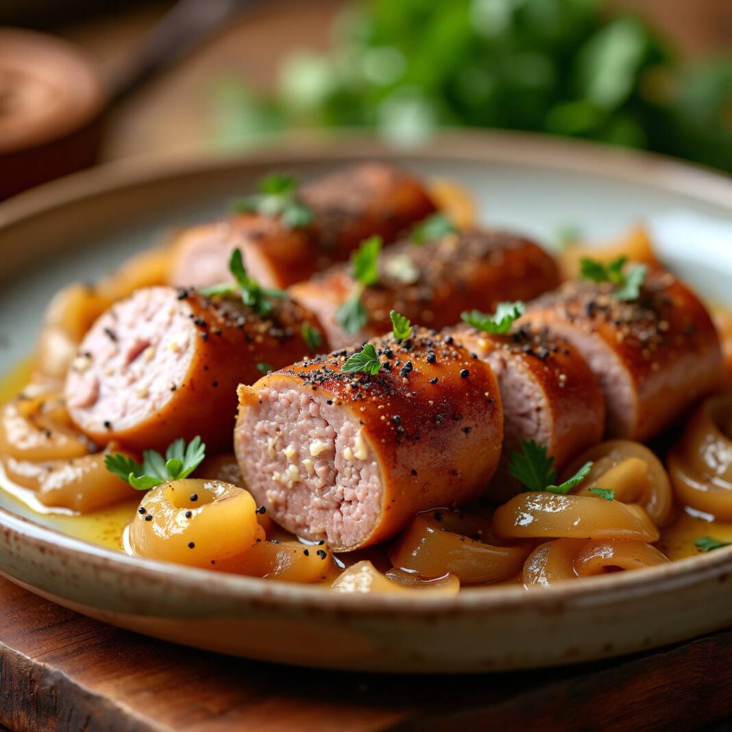 Bratwurst in Zwiebelsoße Rezept Bratwurst in Zwiebelsoße Rezept