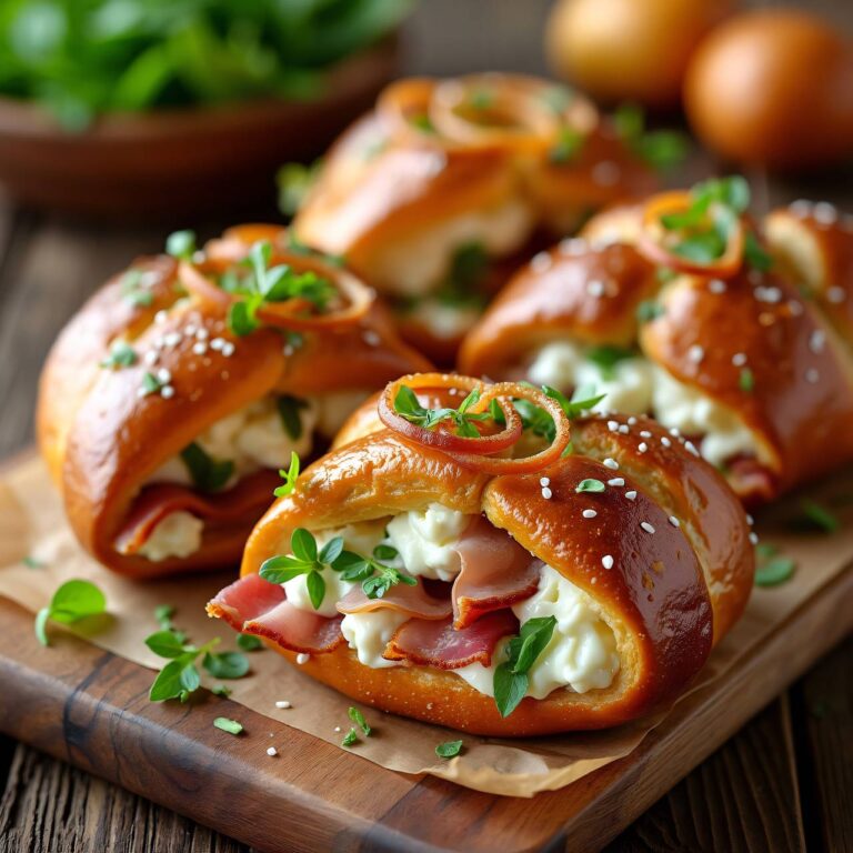 Brezeln mit Rohschinken und Hüttenkäse Rezept