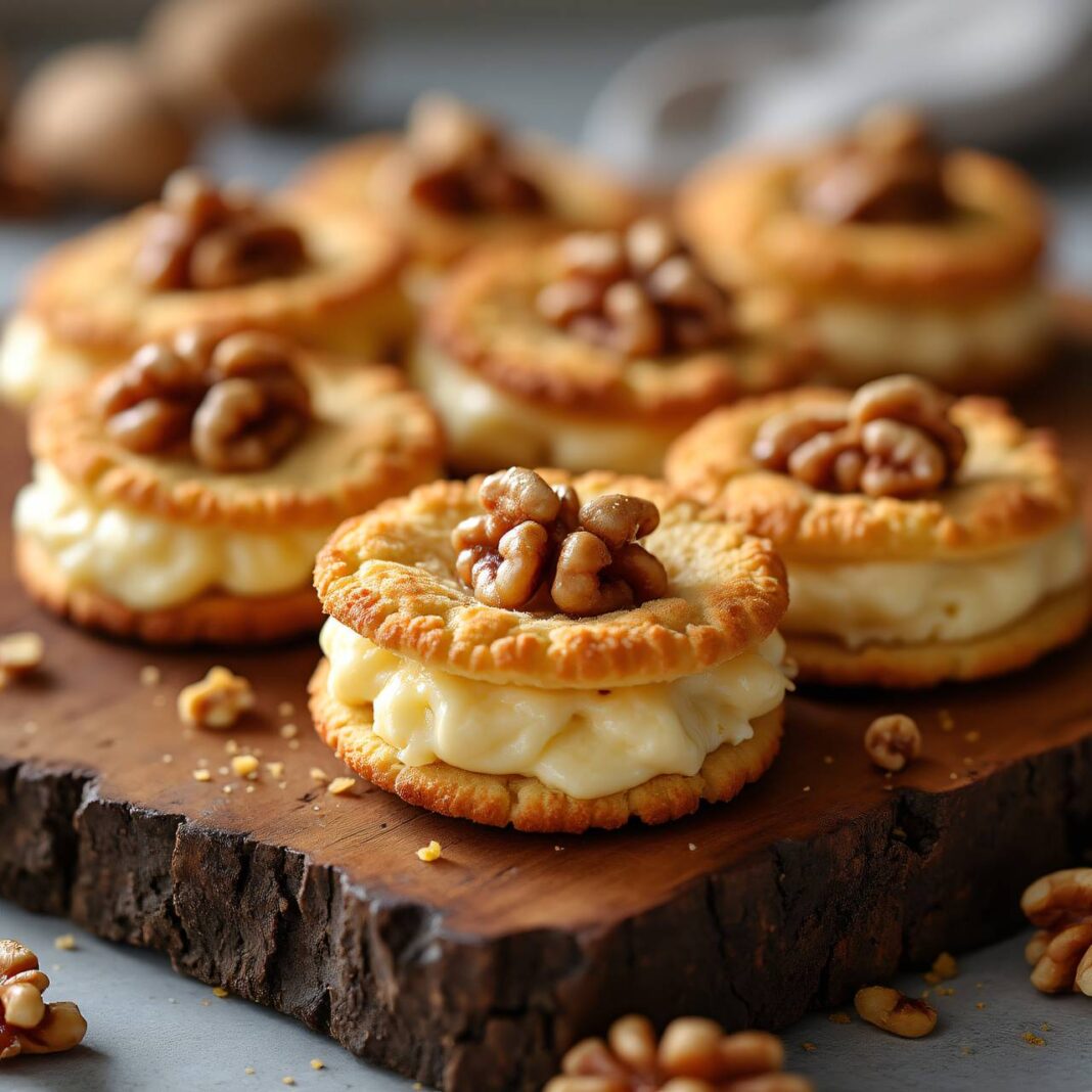 Brie-Cookies mit Baumnüssen Rezept Brie-Cookies mit Baumnüssen Rezept