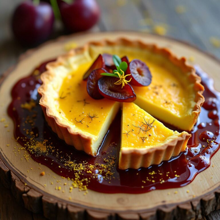 Brie-Tarte mit Dörrpflaumensauce (Low Carb) Rezept