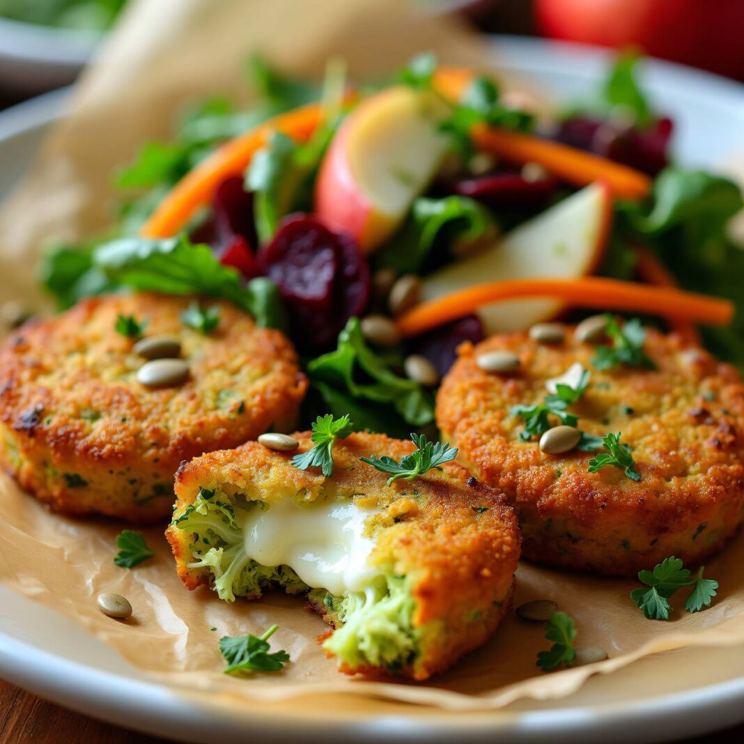 Broccoli-Käse-Nuggets mit Salat (Low Carb) Rezept Broccoli-Käse-Nuggets mit Salat (Low Carb) Rezept