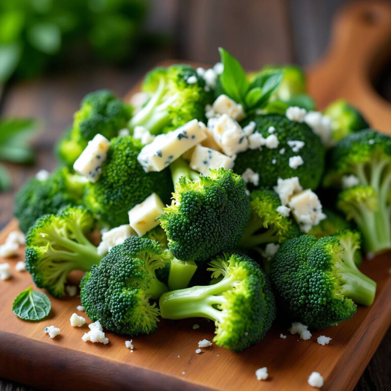 Broccolisalat mit Blaukäse und Minze Rezept