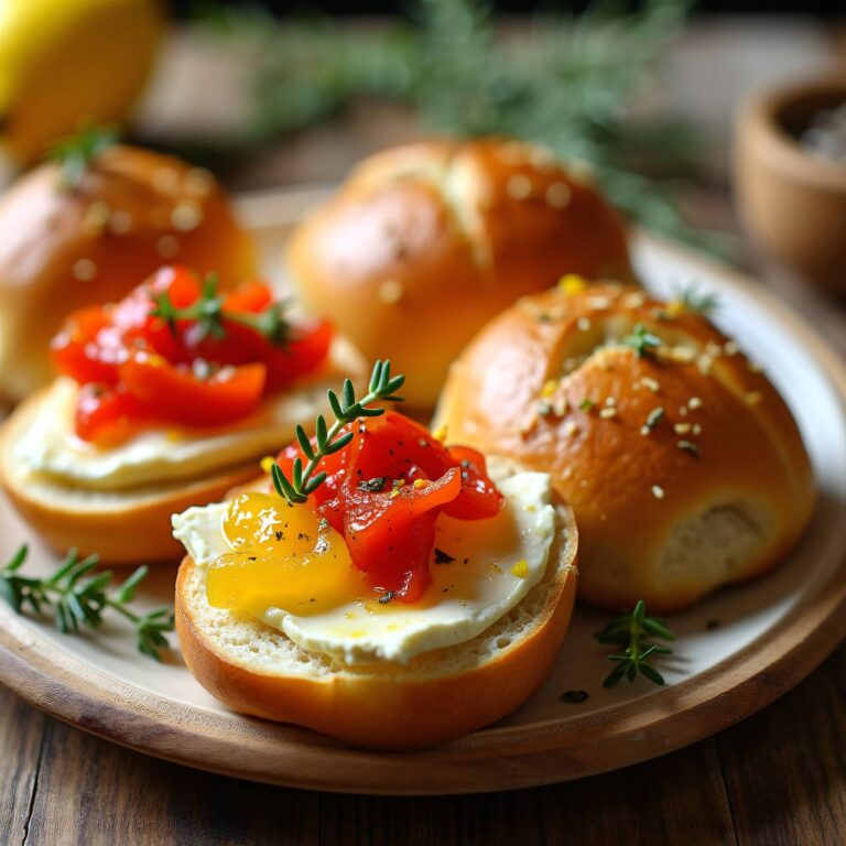 Brötchen mit Brie und Paprikakonfitüre Rezept