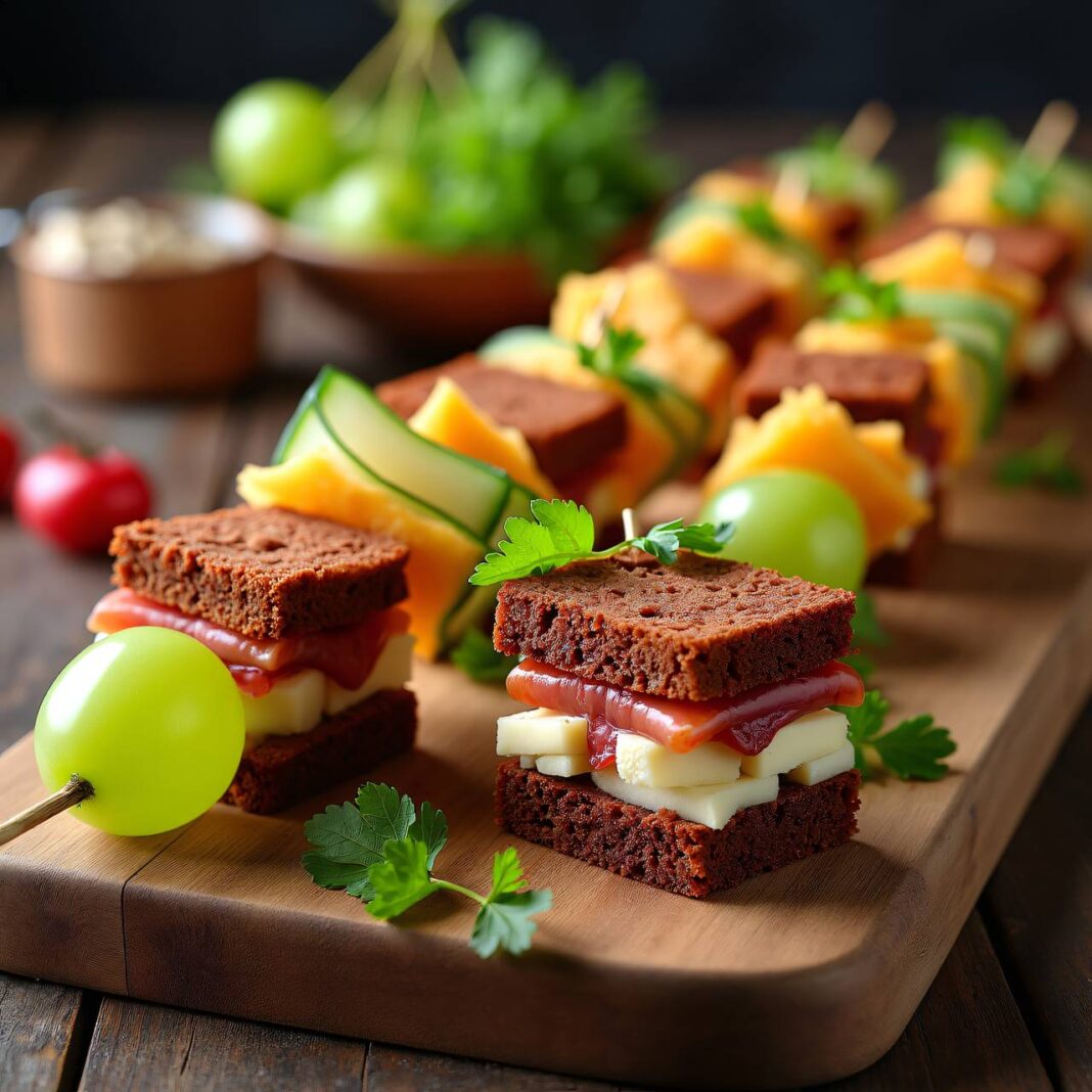 Brot-Mostbröckli-Spieße Rezept Brot-Mostbröckli-Spieße Rezept