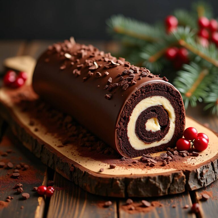Bûche de Noël au chocolat Rezept