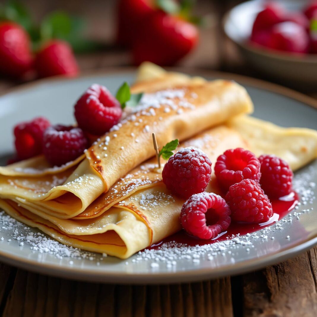 Buchweizen-Crêpes mit luftiger Beerencrème Rezept Buchweizen-Crêpes mit luftiger Beerencrème Rezept