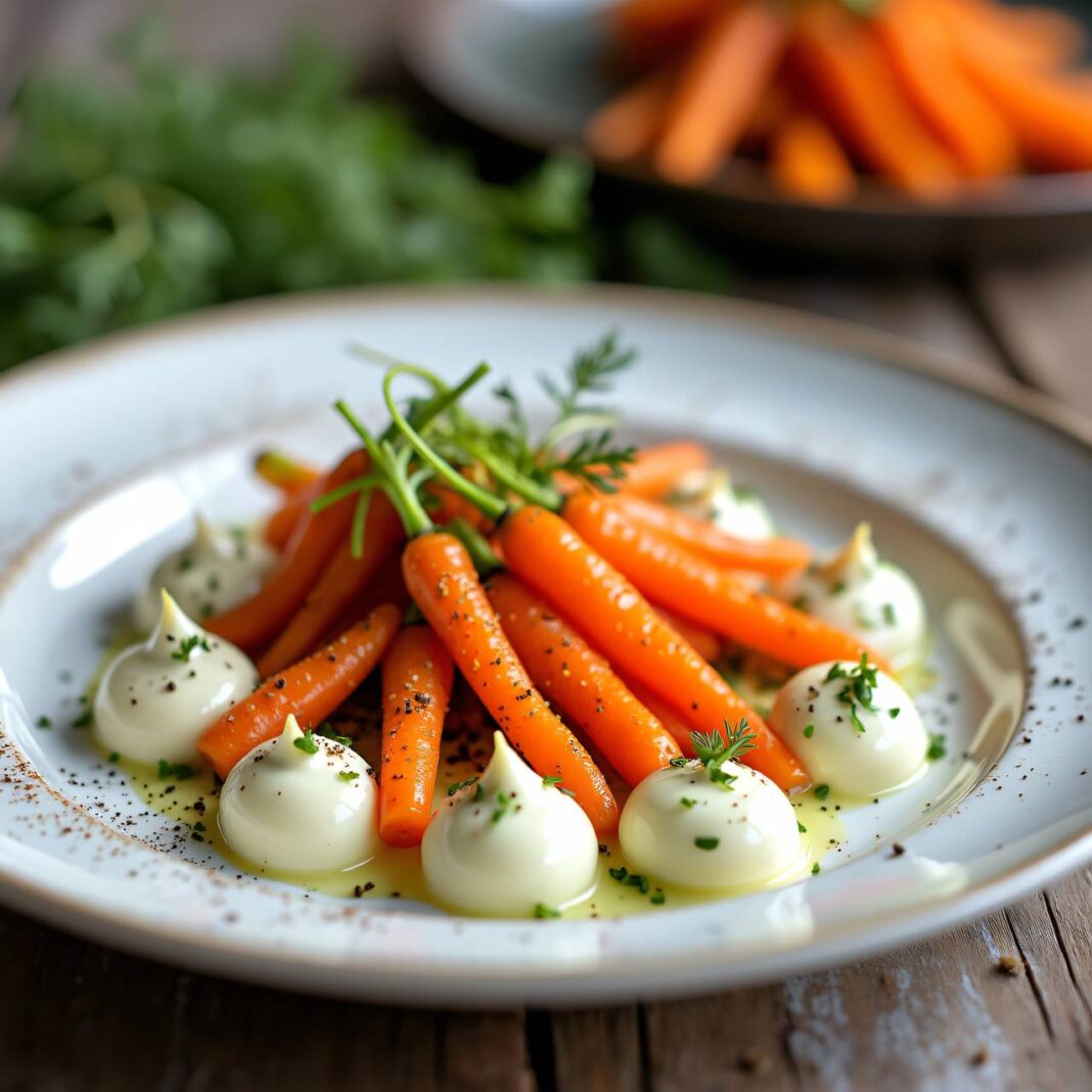 Bundrüebli mit Bärlauchmascarpone Rezept Bundrüebli mit Bärlauchmascarpone Rezept