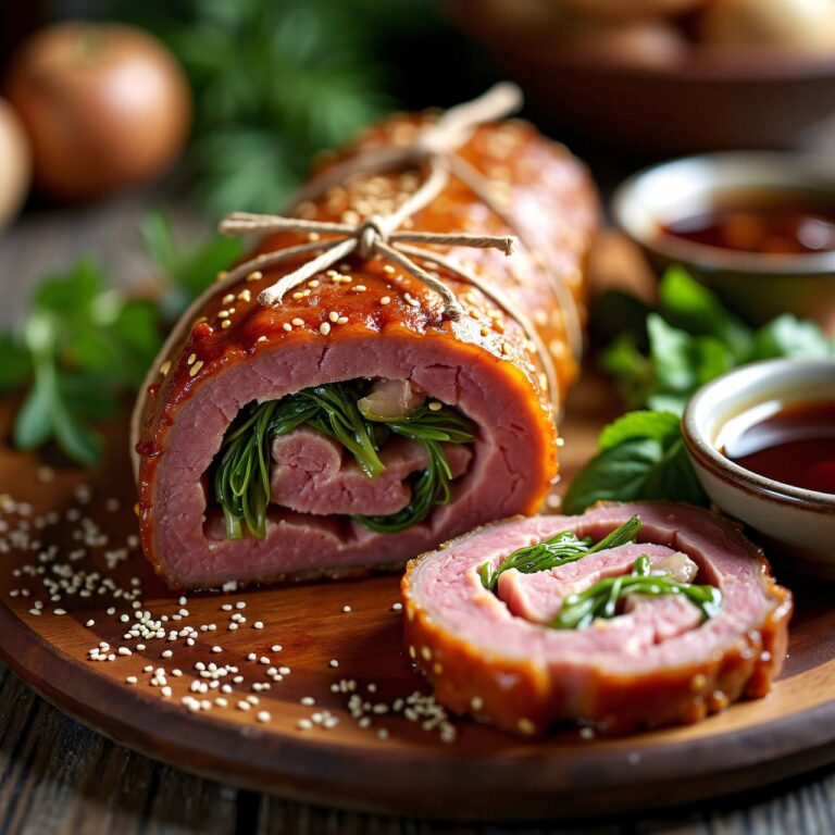 Bundzwiebel-Rollbraten Rezept