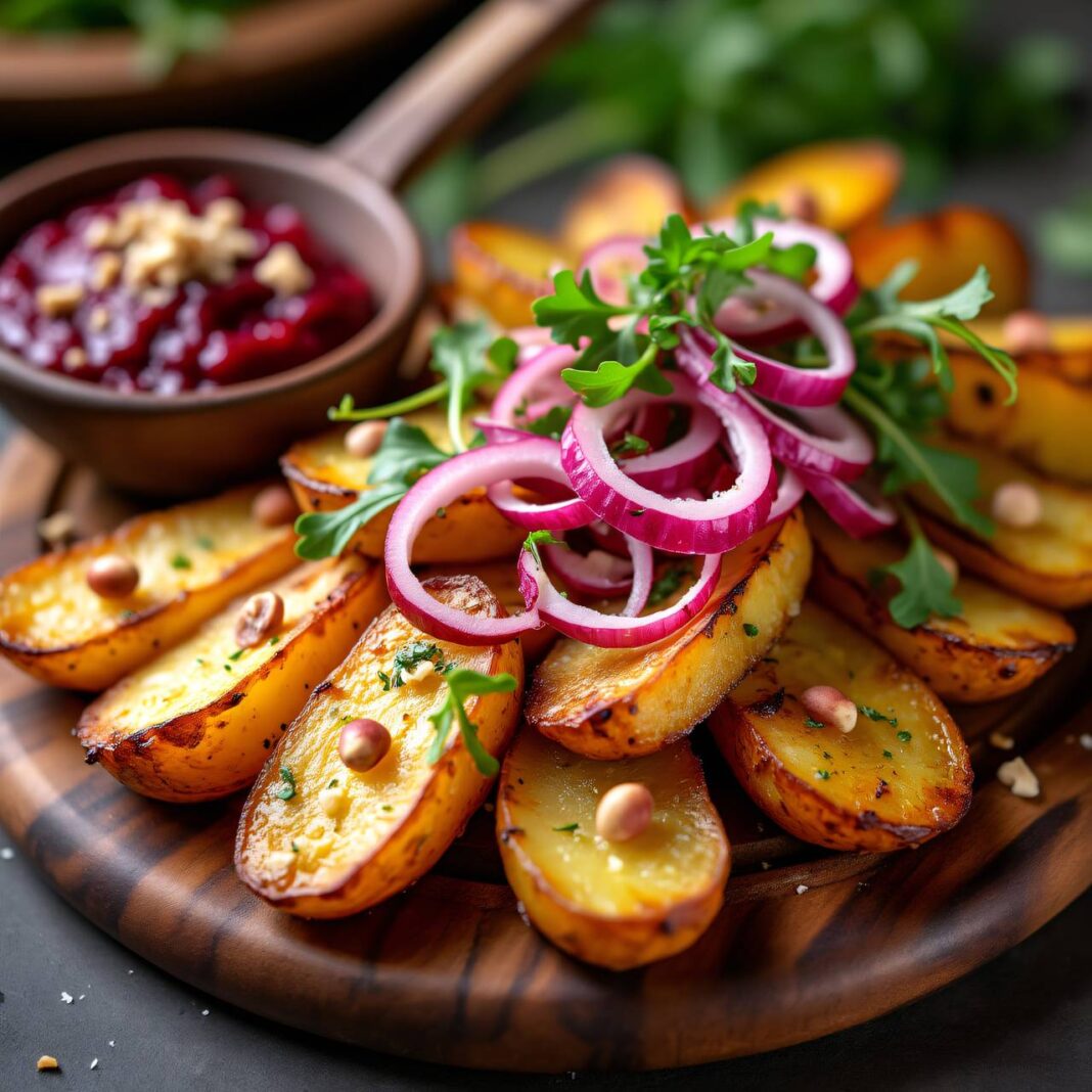 Bunte Rohrkartoffeln mit Rote-Bete-Pesto Rezept Bunte Rohrkartoffeln mit Rote-Bete-Pesto Rezept