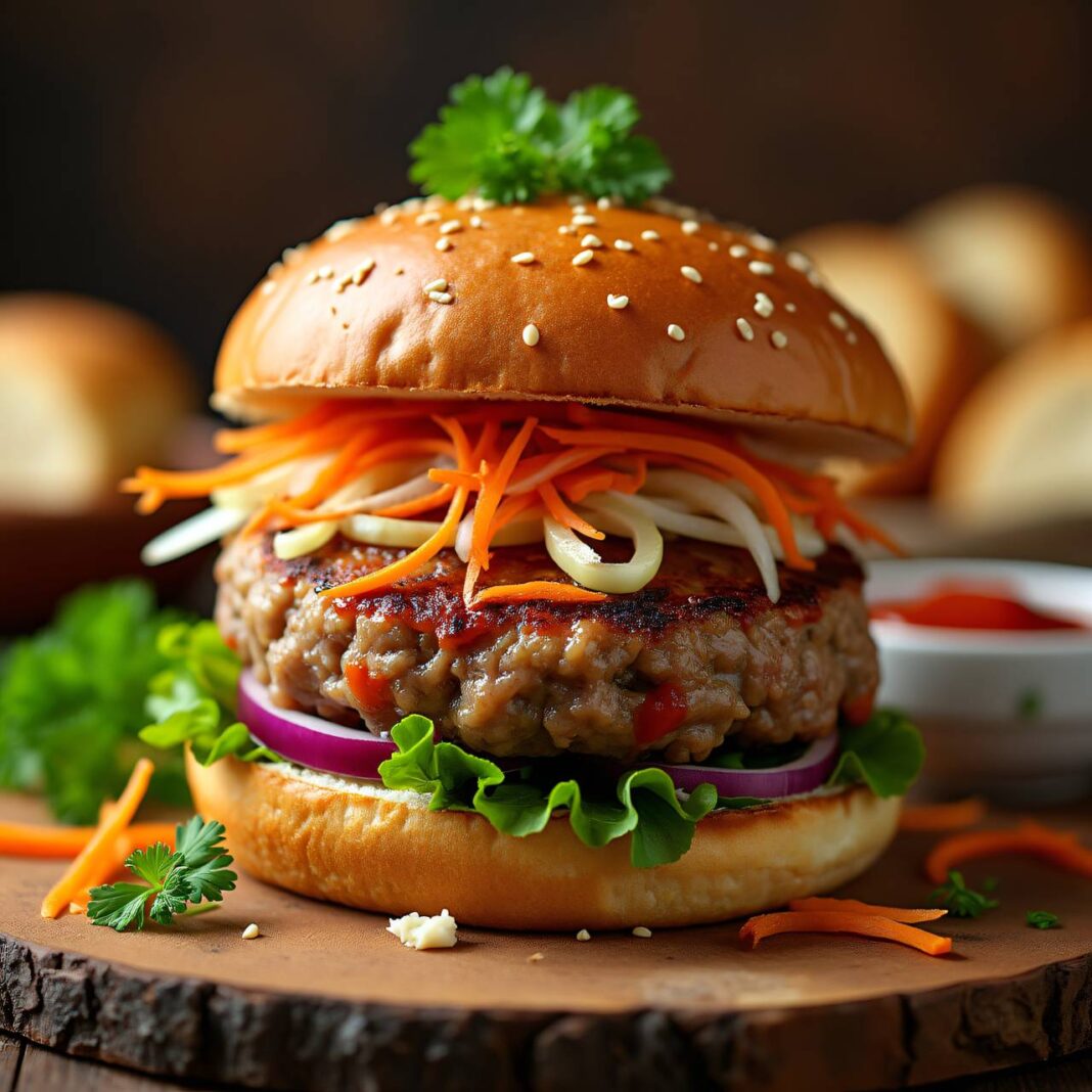 Bunter Gemüse-Rindfleisch-Burger Rezept Bunter Gemüse-Rindfleisch-Burger Rezept