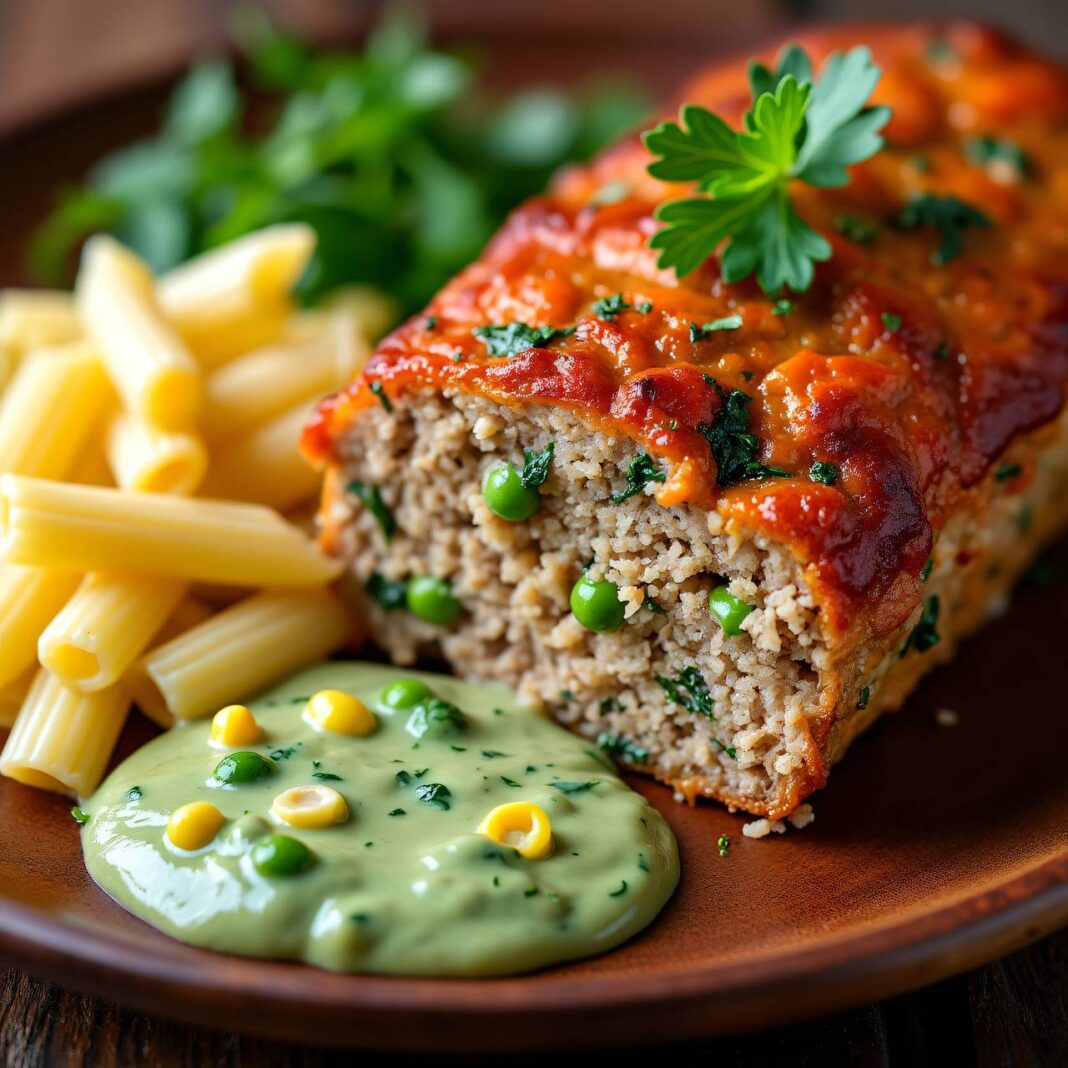 Bunter Hackbraten mit Frühlingsgemüse-Sauce Rezept Bunter Hackbraten mit Frühlingsgemüse-Sauce Rezept