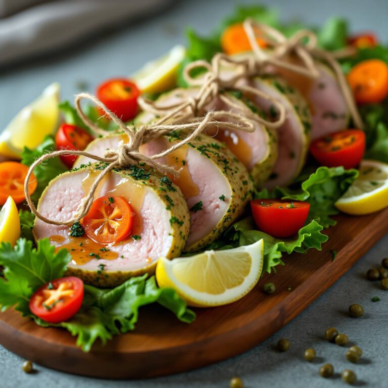 Bunter Salat mit pochiertem Fleisch Rezept