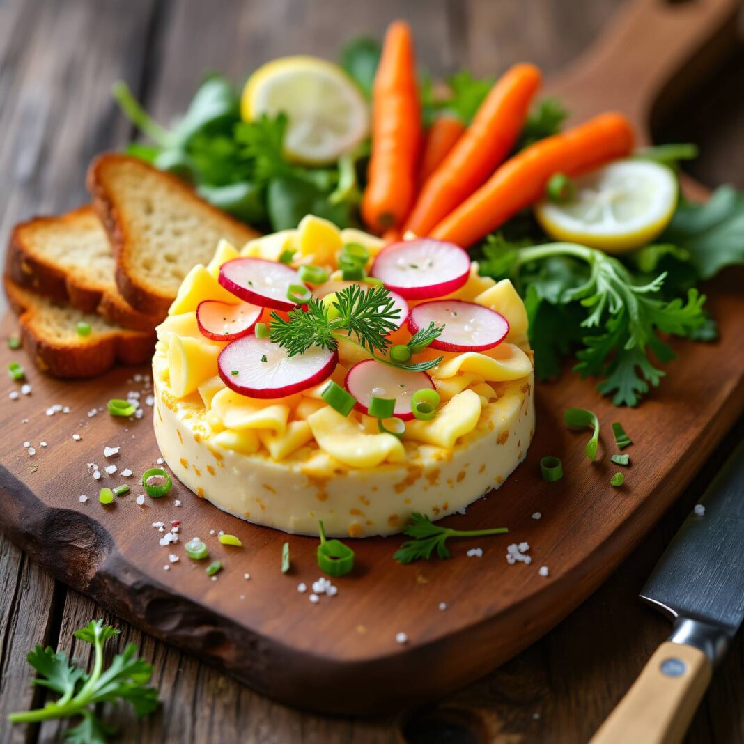 Buntes Käsetatar mit Frühlingssalat Rezept Buntes Käsetatar mit Frühlingssalat Rezept