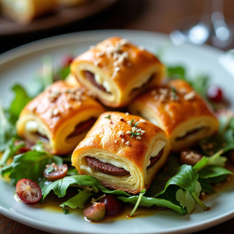 Burenwurst-Kissen auf Blattsalat Rezept