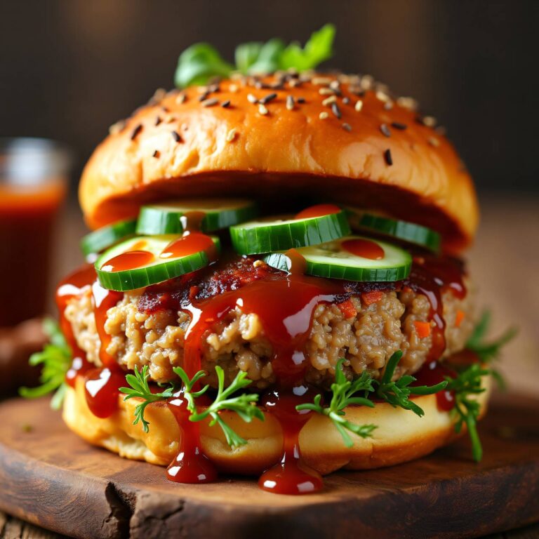 Burger mit Kartoffel-Buns und Barbecuesauce Rezept