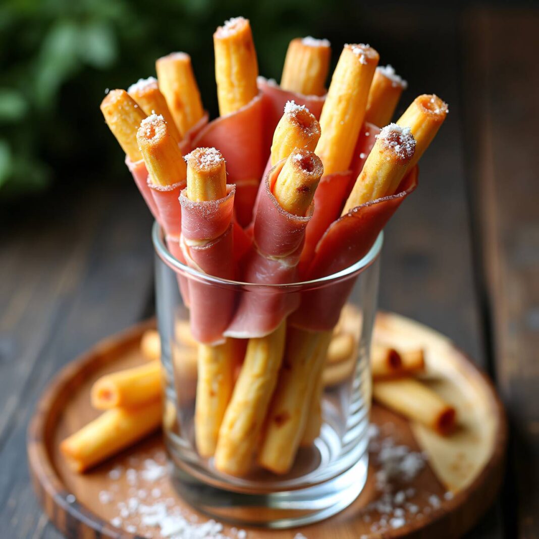 Buttergrissini im Schinken-Käsemantel Rezept Buttergrissini im Schinken-Käsemantel Rezept