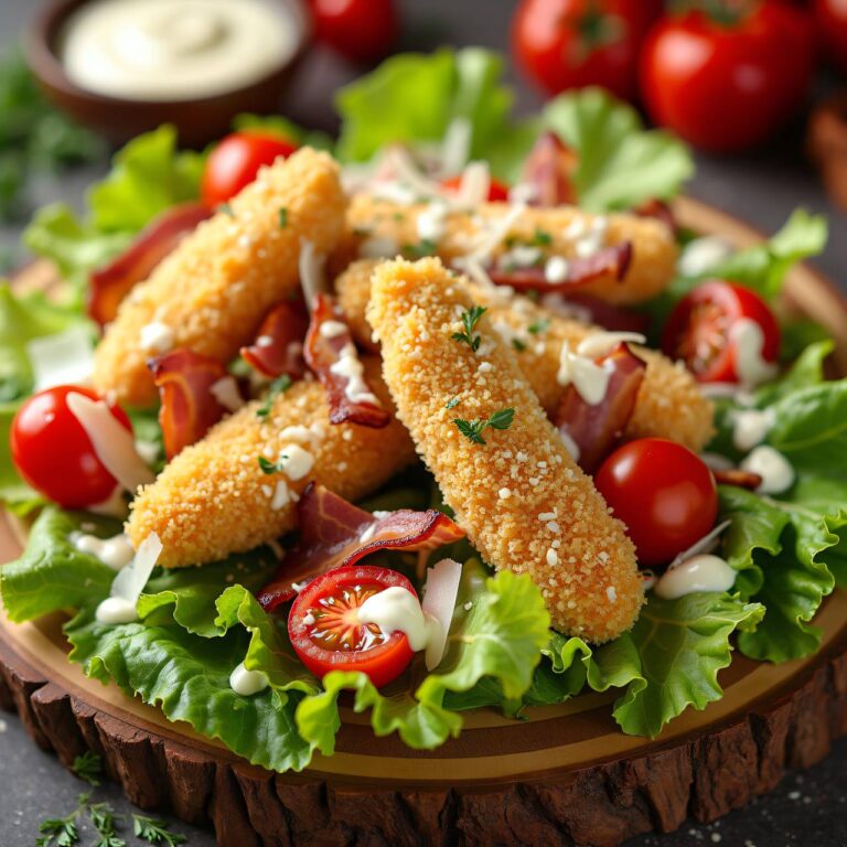 Caesar Salad mit Hähnchen und Speck Rezept