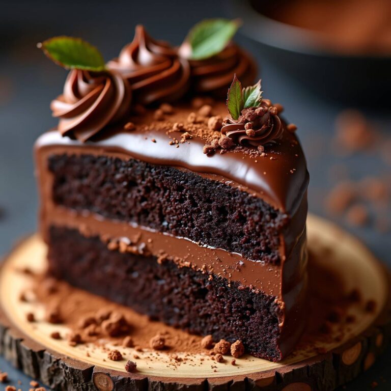 Cake mit Schokoladenblättern Rezept