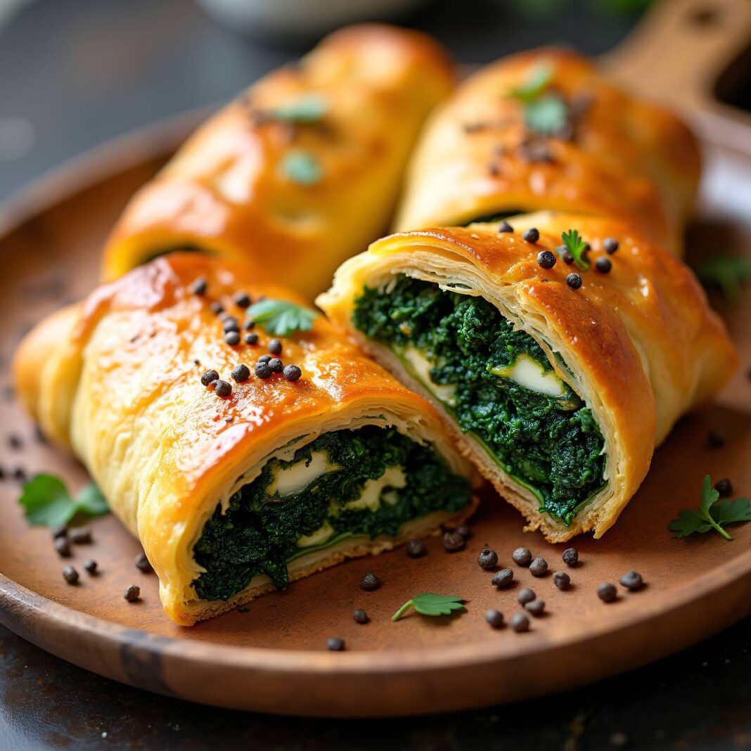 Camembert-Spinat-Strudelchen Rezept Camembert-Spinat-Strudelchen Rezept