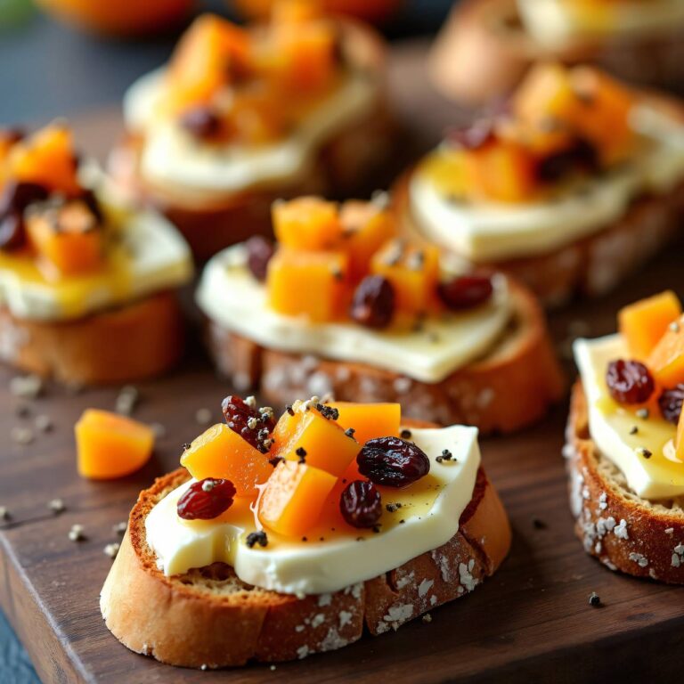 Canapés mit Weißschimmelkäse und Früchten Rezept