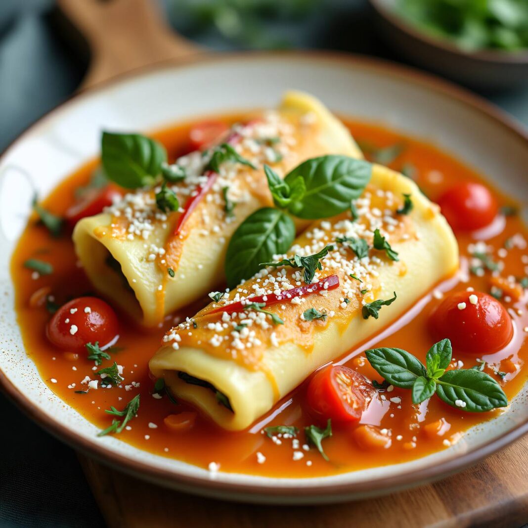 Cannelloni mit Wildkräuter-Ricotta-Füllung Rezept Cannelloni mit Wildkräuter-Ricotta-Füllung Rezept