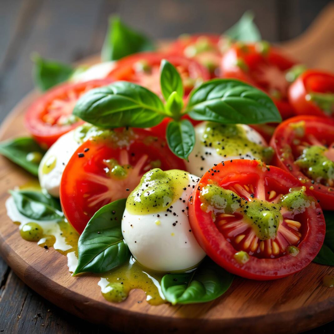 Caprese mit Zucchini-Vinaigrette Rezept Caprese mit Zucchini-Vinaigrette Rezept