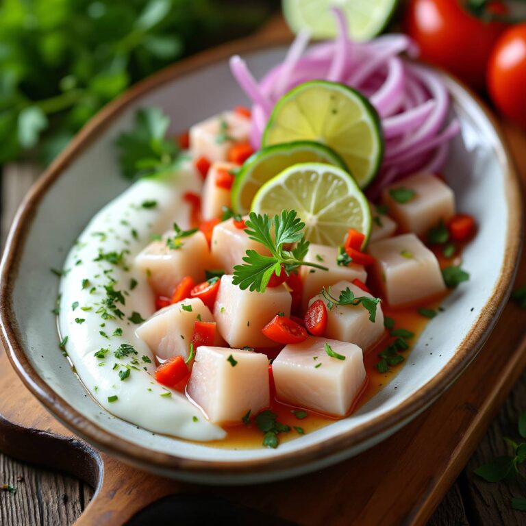 Ceviche mit Knoblauch-Quark Rezept