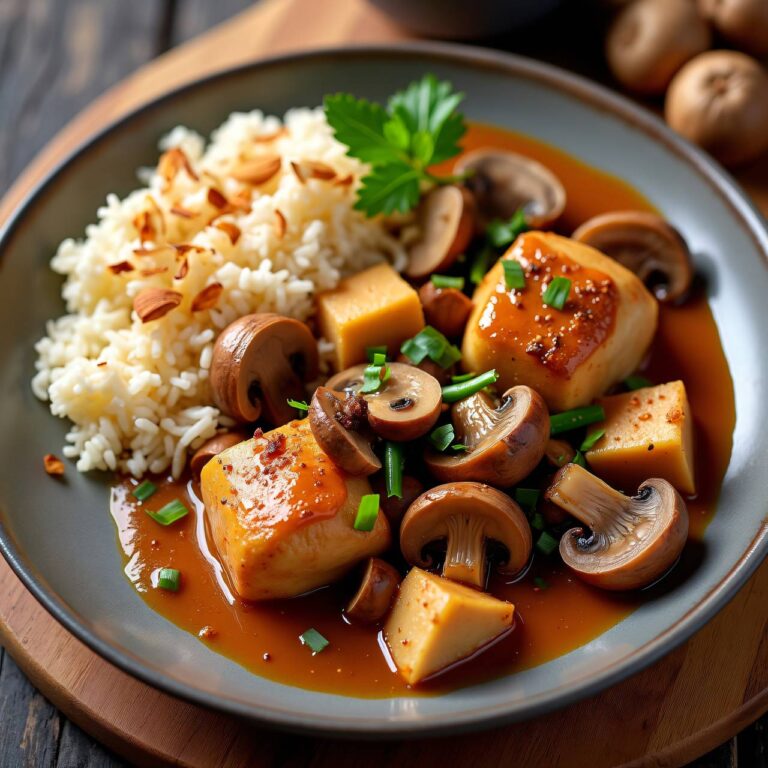 Champignons-Hühner-Gulasch Rezept