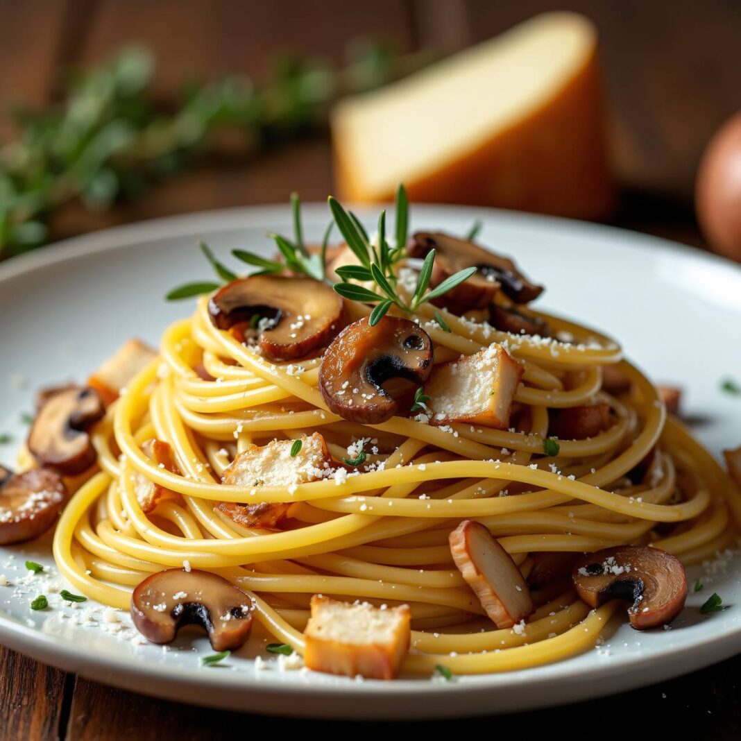 Champignons-Spaghetti Rezept Champignons-Spaghetti Rezept