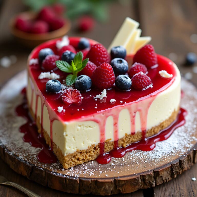Cheesecake-Herzkuchen (ohne backen) Rezept