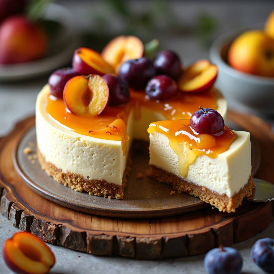 Cheesecake mit Pflaumen Rezept Cheesecake mit Pflaumen Rezept