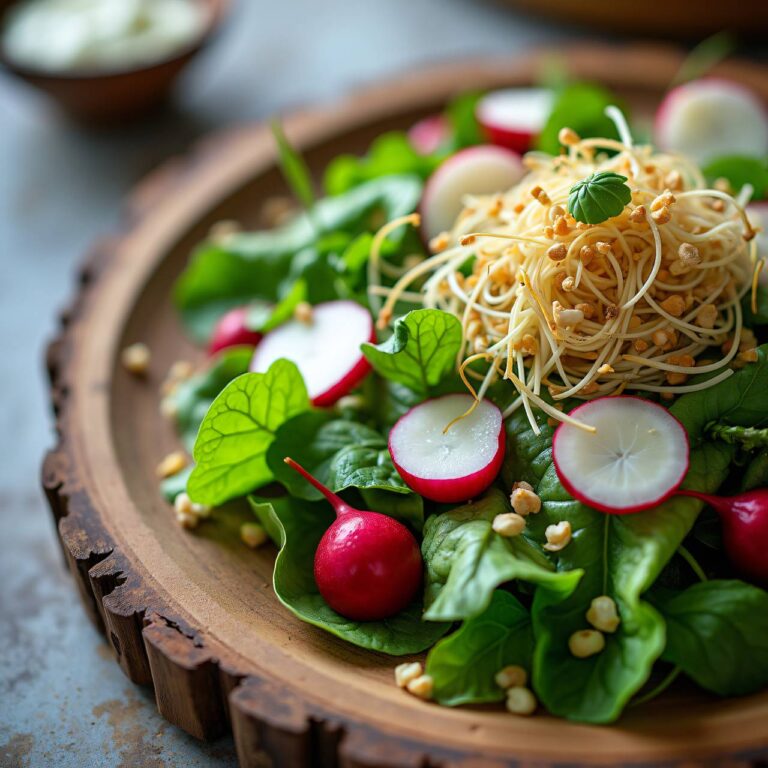 Chicorée-Nüssli-Salat mit Weizensprossen an Bärlauchdressing Rezept