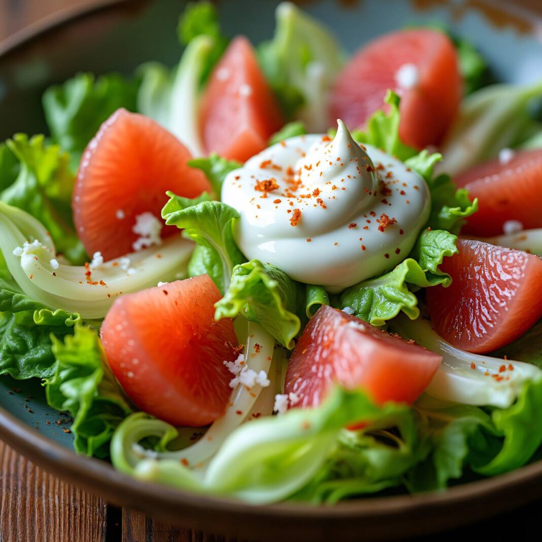 Chicoréesalat mit rosa Grapefruit Rezept Chicoréesalat mit rosa Grapefruit Rezept