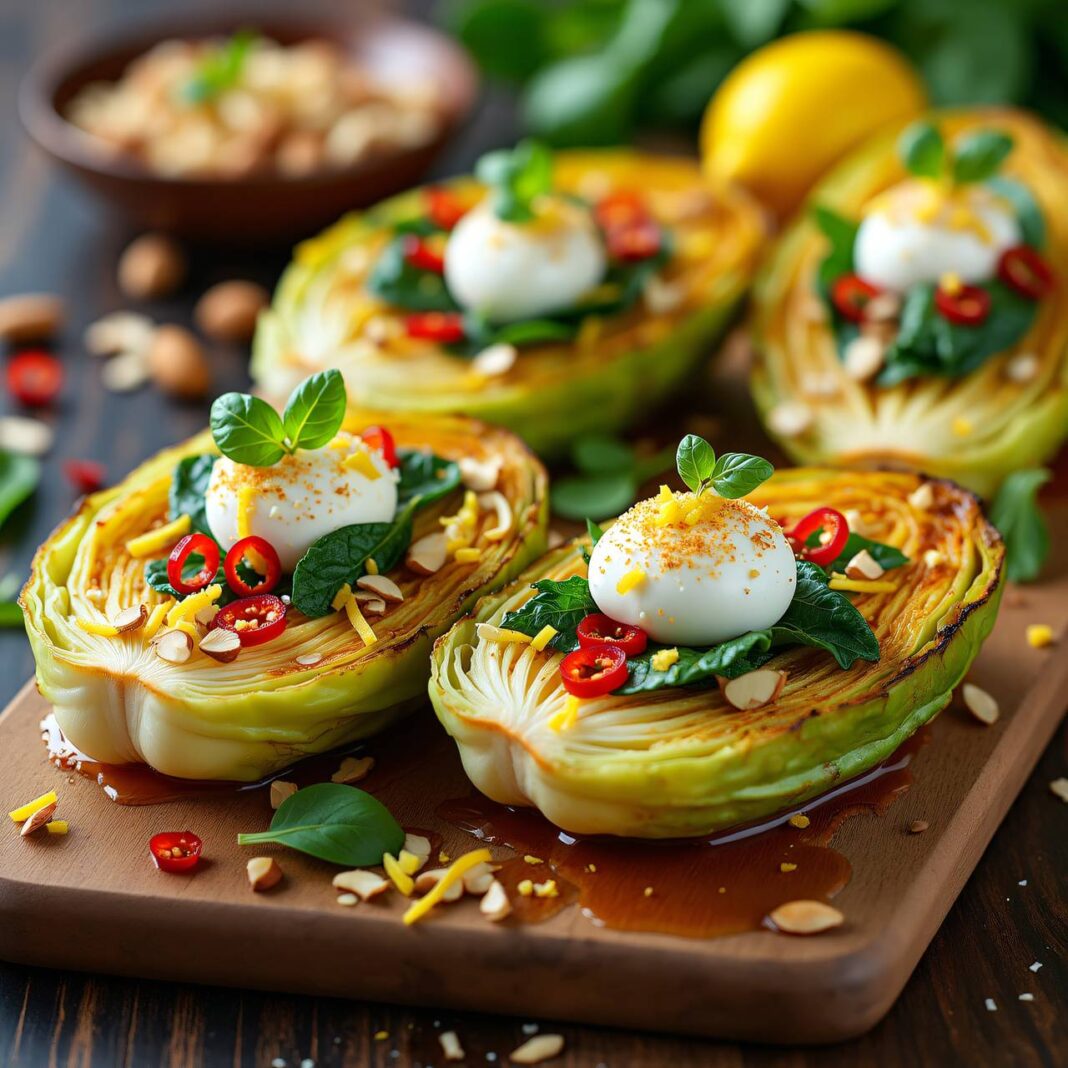 Chinakohl aus dem Rohr mit Ricotta-Quenelles (Low Carb) Rezept Chinakohl aus dem Rohr mit Ricotta-Quenelles (Low Carb) Rezept