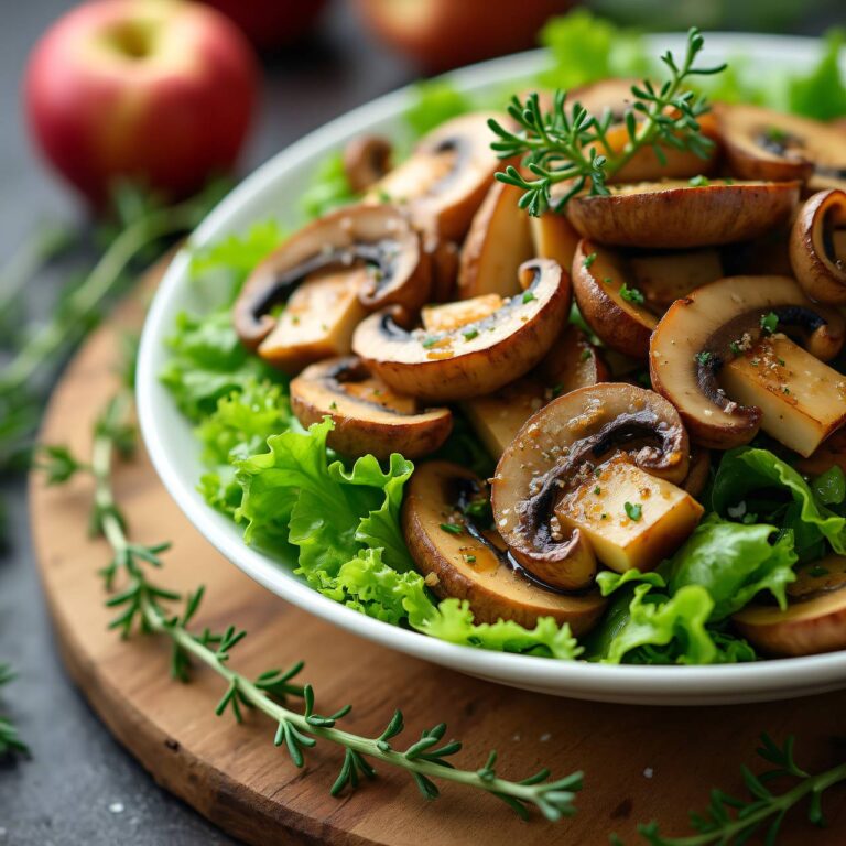 Chinakohlsalat mit Thymian-Pilzen Rezept